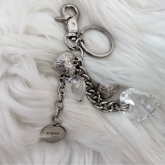 KATHY Van Zeeland Silver Tone Heart Key chain - Picture 4 of 4